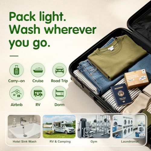 Magnolia Travel Laundry Detergent Strips 40 Sheets (40 Count)
