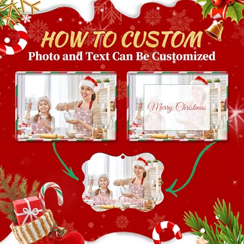 Personalized Christmas Ornaments 2025 Wood Custom Photo Picture Text Christmas Ornament Personalized Ornament Christmas Xmas Tree Decorations for Kids Couples Family Friends