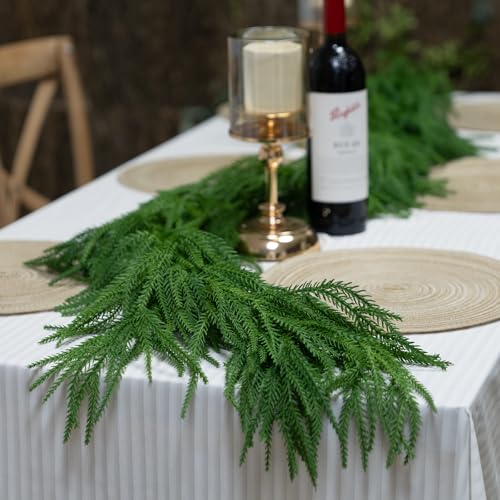 2Pcs 6FT Artificial Norfolk Pine Garlands (12 Foot)