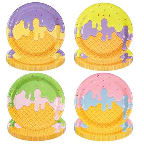 48PCS Ice Cream 7inch Paper Plates (48 Count)