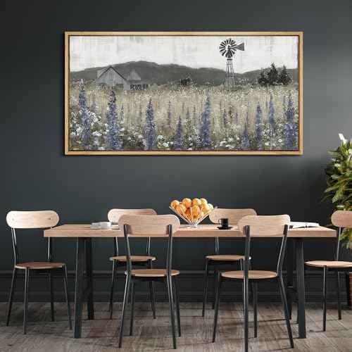 Extra Large Framed Canvas Print Wall Art Rustic Farmhouse Landscape Barn