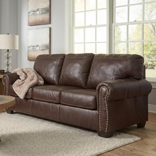92 in Classic Leather Sofa Couch