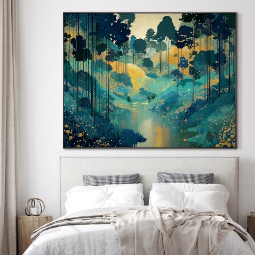 60"x72" Extra Large Framed Wall Art Whimsical Fantasy Forest