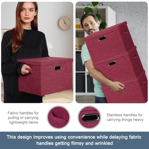 Storage Bins with Lids Fabric Closet Organizers Cubes Office Organization (3 Count)