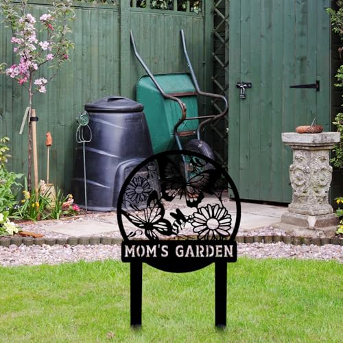 Personalized Butterfly Garden Metal Sign with Stake