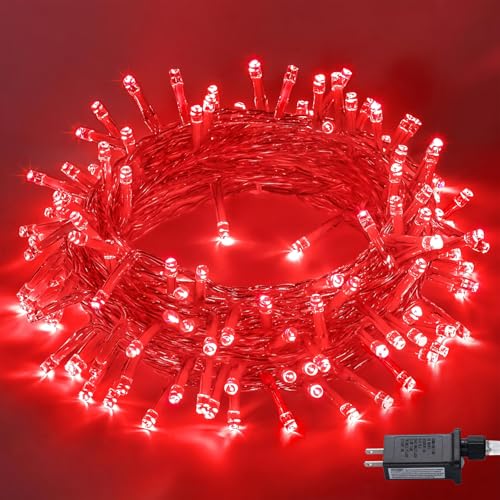 150 LED Connectable Red Christmas Lights Indoor Outdoor Waterproof (59 Foot)