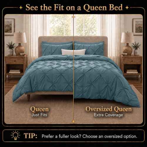 Oversized Queen Comforter Set Mineral Blue