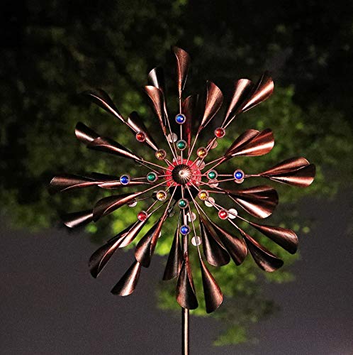 Large 79In Copper Kinetic Wind Spinner Multi