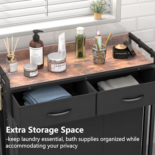 Laundry Hamper Laundry Basket with 3 Section Pull