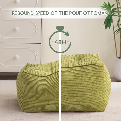 Square Stuffed Pouf Ottoman