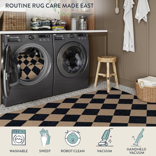 Checkered Easy Jute 6x9 Area Rugs