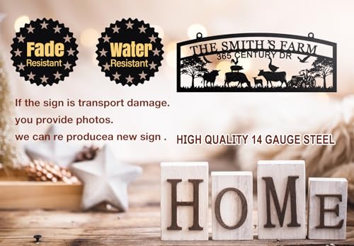 Personalized Hanging Metal Farm Signs