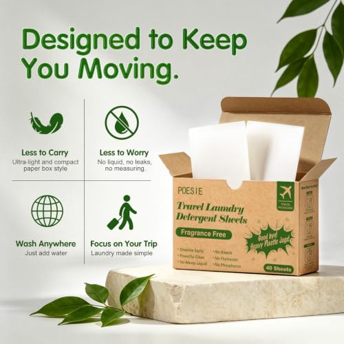 Travel Laundry Sheets Unscented 1 Mini Box 40 Count