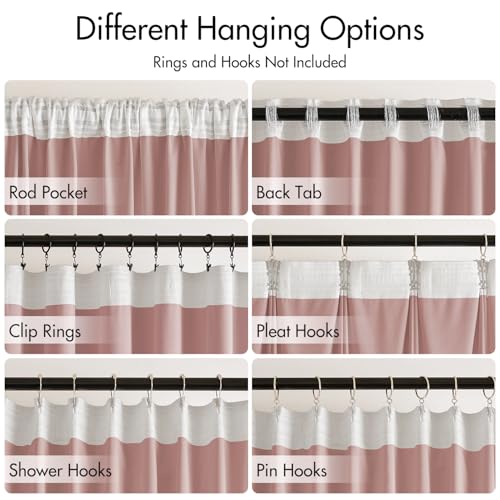 Light Pink Velvet Pinch Pleat Blackout Curtains W52 X L108 Inches (2 Count)