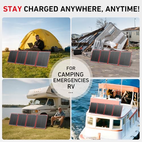 200W Portable Foldable Solar Panel Kit with Charge Controller