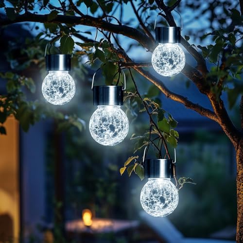 Solar Lights Outdoor Garden Decor Hanging Lantern for Outside 12Pc (12 Count)