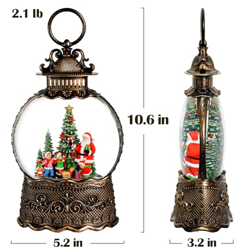 Santa Snow Globe Christmas Decorations Indoor Santa Claus Gifts Classic Relief Texture Musical Glitter Snowfall USB