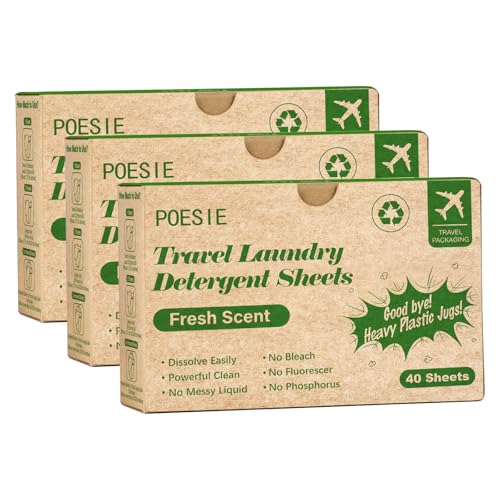 Travel Liquidless Laundry Detergent Sheets Fresh Scent 120 Count