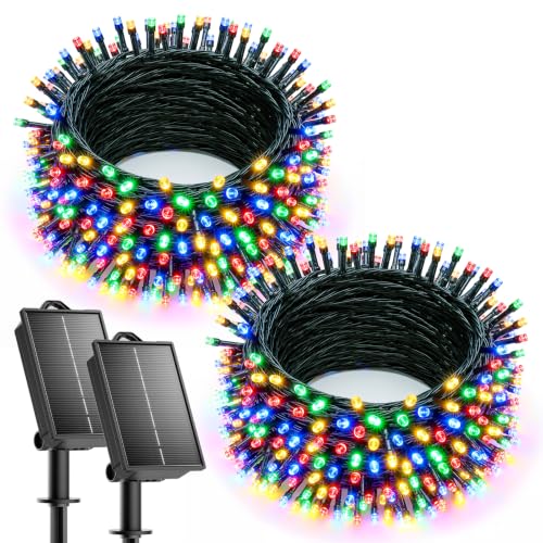 2 Pack Solar Christmas Lights Outdoor (144 Foot)