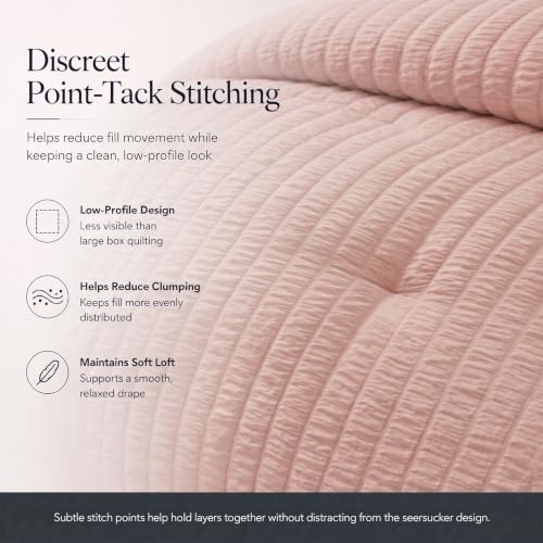 Full Size Comforter Sets 7 Pieces Rose Gold Seersucker Bed in a Bag