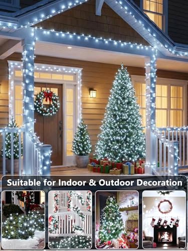 Extendable Christmas String Lights Indoor Outdoor 75.8FT 200 LED Cool White (82 Foot)