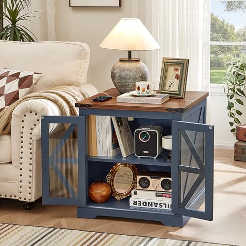 24'' End Table with Charger for Living Room