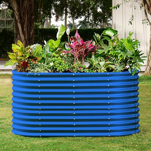 6x3x3ft Oval Galvanized Raised Garden Beds