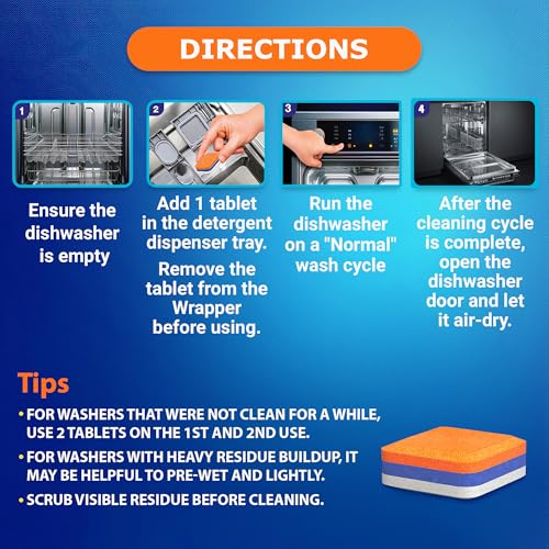 Washing Machine Cleaner 28 Pack & Dishwasher Cleaner Tablets 28 Pack Bundle (56 Count)
