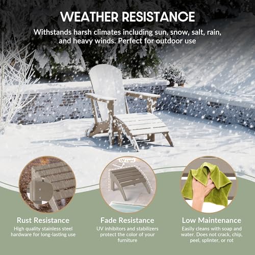 Outdoor Patio Adirondack Ottoman Foot Rest