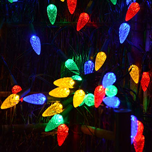 2 Pack Solar Christmas Lights Outdoor C6 Strawberry String Lights (2 Count)