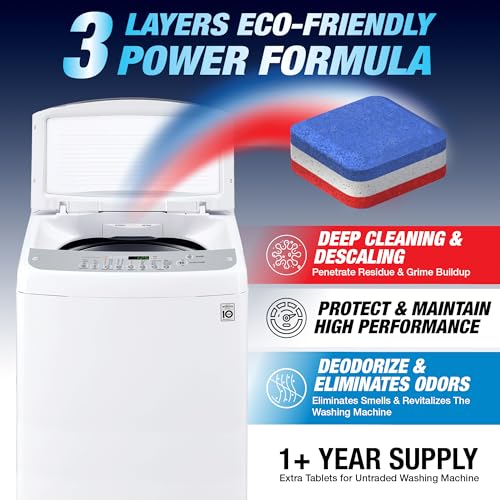 Washing Machine Cleaner 28 Pack & Dishwasher Cleaner Tablets 28 Pack Bundle (56 Count)