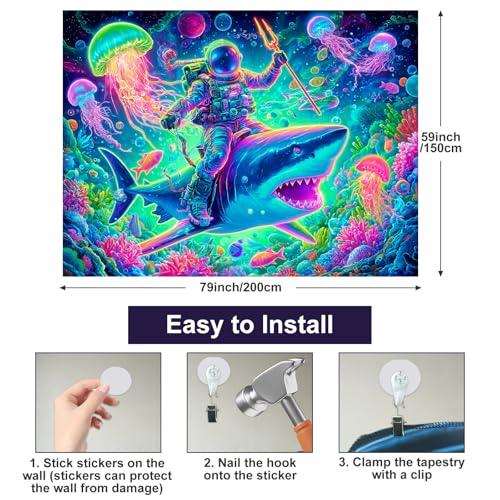 Blacklight Tapestry Galaxy Party Wall Decor 78 x 59 Inch