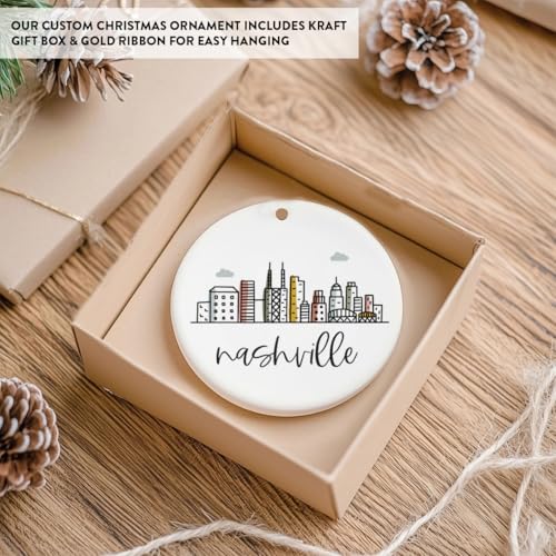Round Ceramic Porcelain Christmas Tree Ornament Keepsake