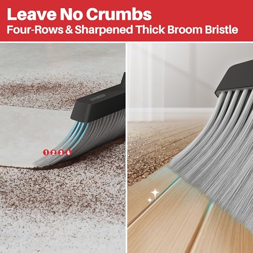 Black and Red Broom and Dustpan Set