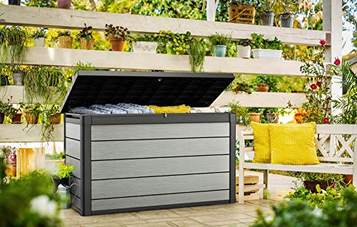 Denali 200 Gallon Resin Large Deck Box with Double Wall 20mm Panels
