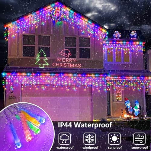 16.5FT 200 LED Icicle Lights for Outside