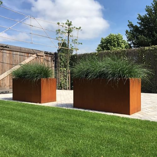 Corten Steel Planter Box 32" L x 12" W x 16" H Rectangular Outdoor Planter