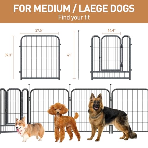 Metal Dog Playpen 40in H 16 Panels Heavy Duty Dog Fence