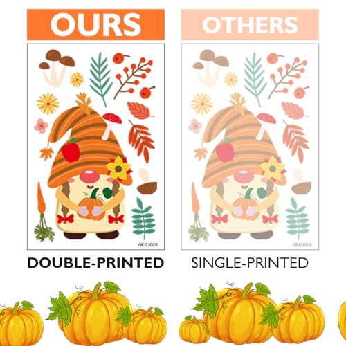 Thanksgiving Fall Window Clings for Glass Windows (9 Count)