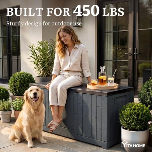 Large Deck Box 120 Gallon Resin Outdoor Storage Box