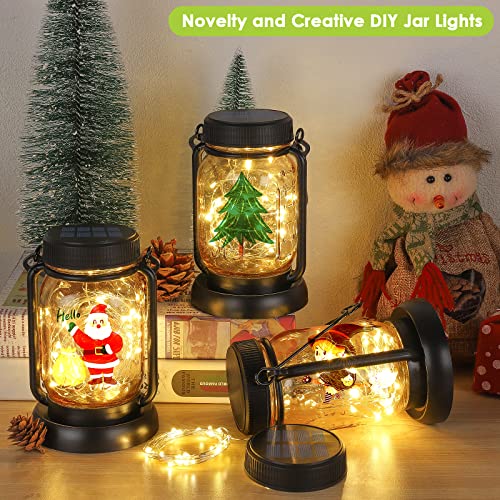 4 Pack Solar Mason Jar Hanging Lantern with Stakes (4 Count)