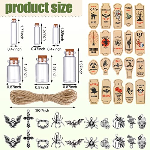 53 Pcs Halloween Mini Potion Bottles with Cork