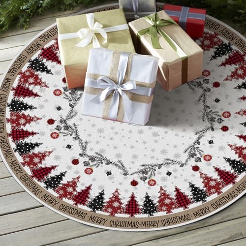 Ornaments Snowflake Merry Christmas Tree Skirt 36 Inch