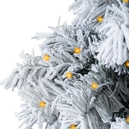 Skylar 7.5ft Snow Flocked Christmas Tree Prelit with 892 Branch Tips