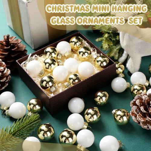 32 Pcs 1'' Mini Glass Christmas Ornament (32 Count)