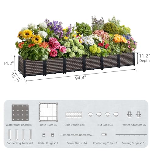 Large Planters for Outdoor Plants 14" Tall Planter Box