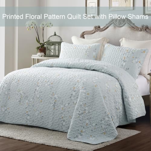 Reversible Boho Quilt King Size Aqua (3 Count)