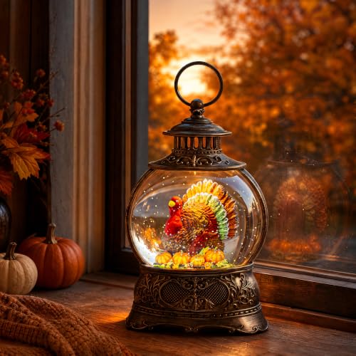 Fall Snow Globe Lantern