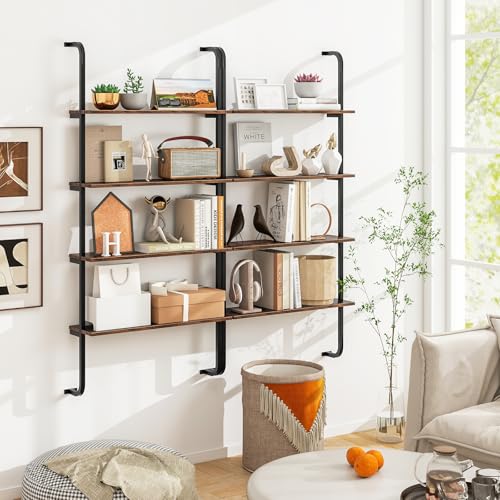 4 Tier Industrial Bookshelf Set of 2 (2 Count)