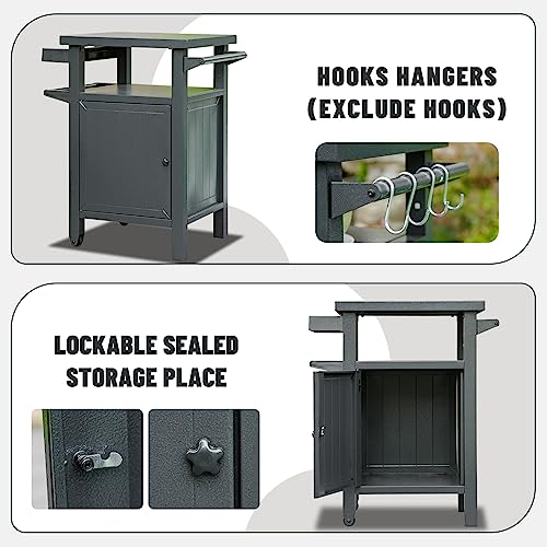 Domi Grill Carts Outdoor with Storage and Wheels
